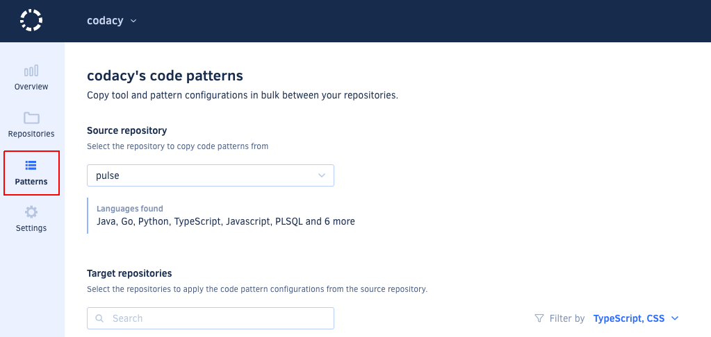 Copying code patterns in bulk across repositories